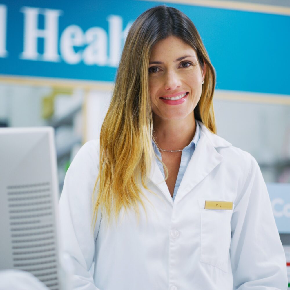 We are trusted and respected. Cropped shot of a female pharmacist working in a chemist.